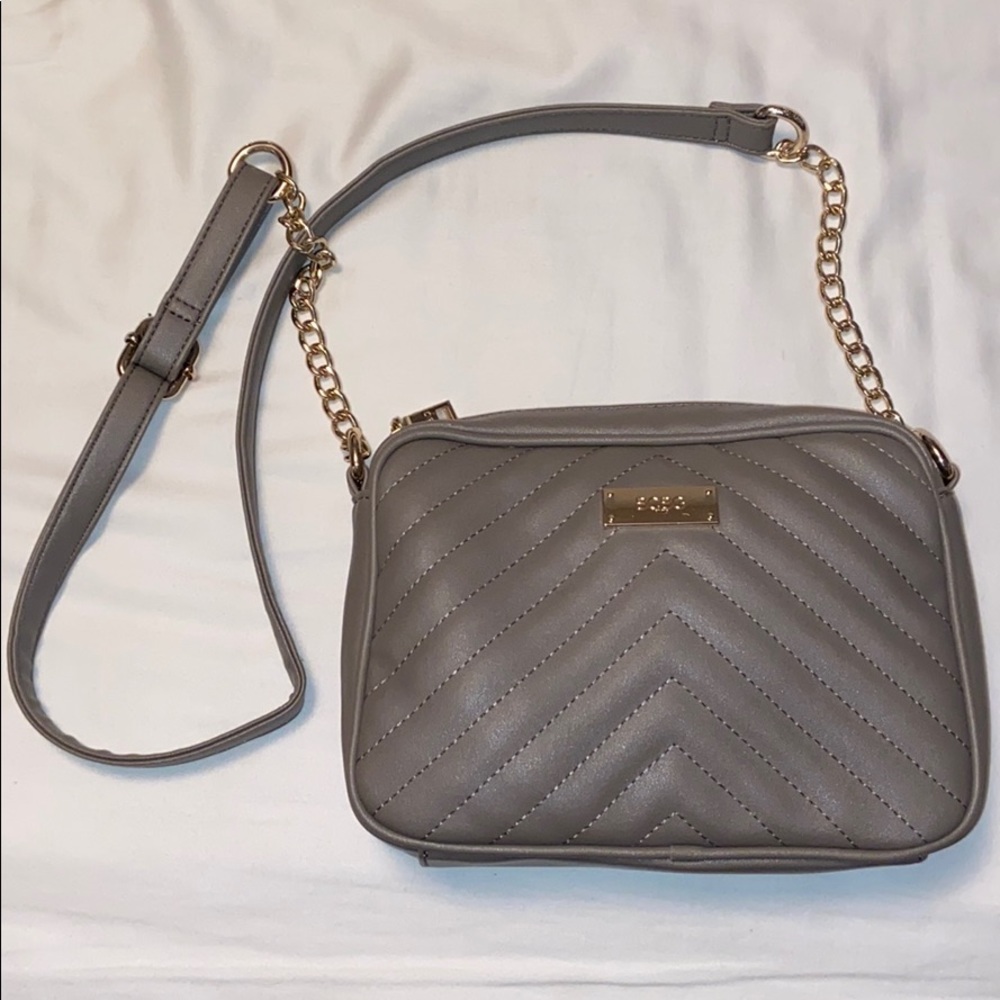BCBG Grey Crossbody Bag with Gold detailing